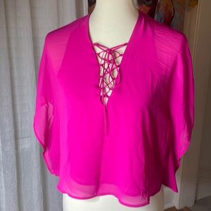 EXPRESS HOT PINK BLOUSE XS
